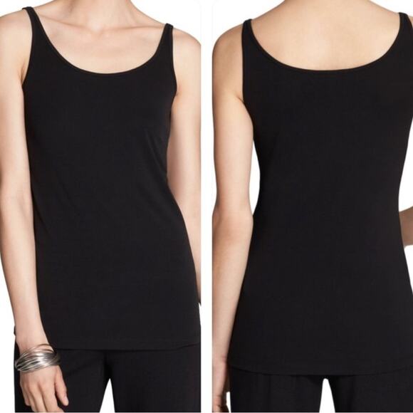 Eileen Fisher 100% Silk Longline Cami Tank Size XS Quiet Luxury Capsule Wardrobe - Picture 1 of 8